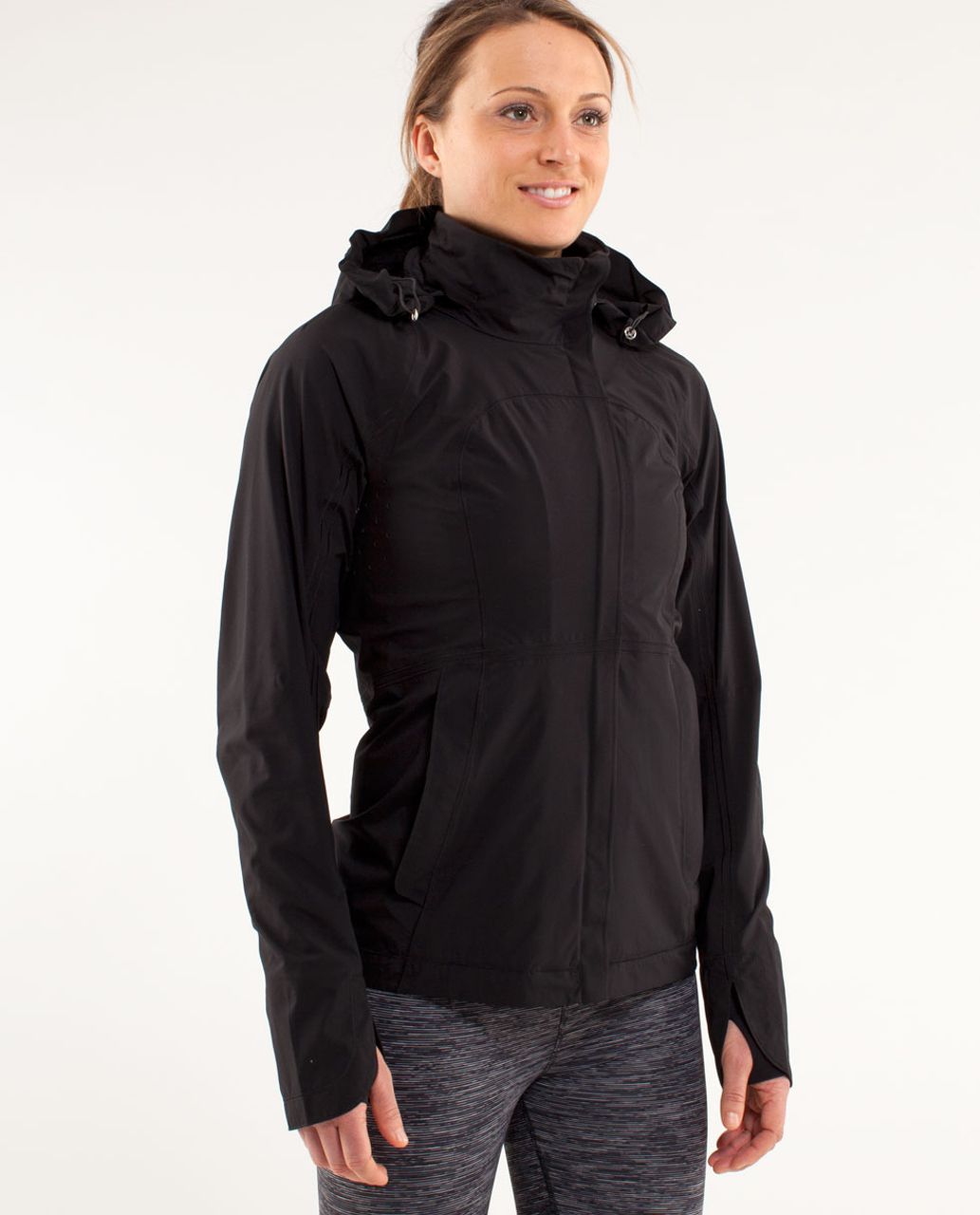 short rain jacket with hood