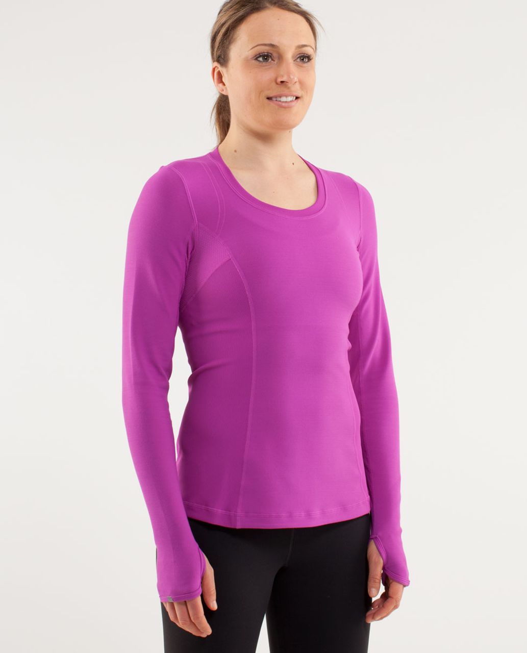 Lululemon Run:  Switch Back Long Sleeve - Ultra Violet /  Heathered Ultra Violet