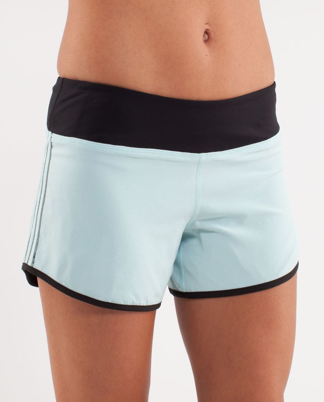 Lululemon Run:  Switch Back Short - Aquamarine /  Black