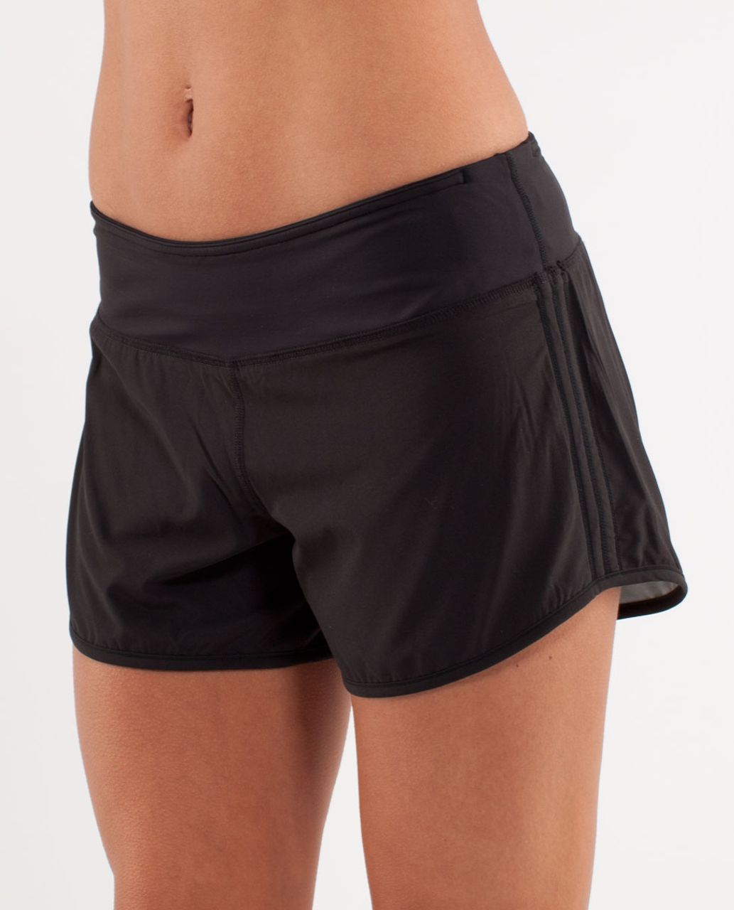 Lululemon Run:  Switch Back Short - Aquamarine /  Black