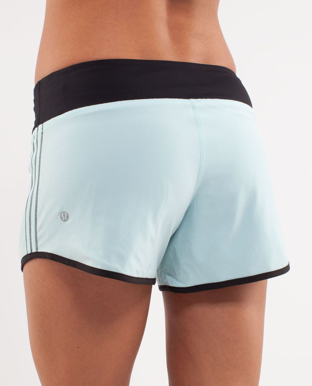 Lululemon Run:  Switch Back Short - Aquamarine /  Black