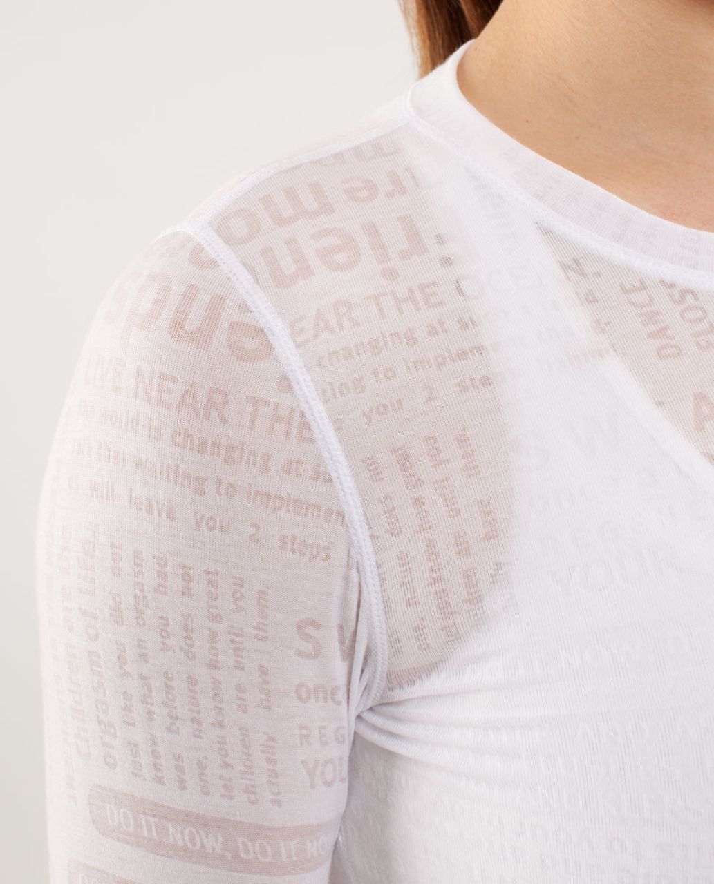 Lululemon Manifesto Long Sleeve Tee - White - lulu fanatics