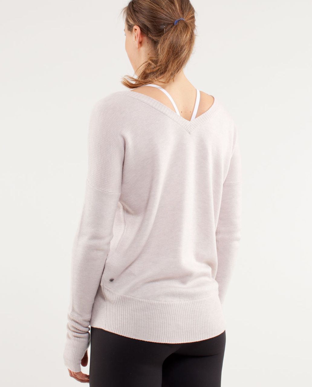 Lululemon Yin Me Pullover - Heathered Dune /  White