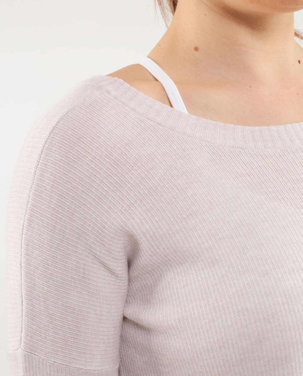 Lululemon Yin Me Pullover - Heathered Dune /  White