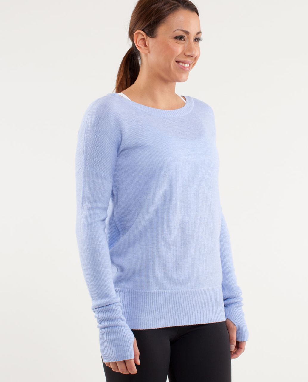 Lululemon Yin Me Pullover - Heathered Lavender Dusk / White - lulu fanatics