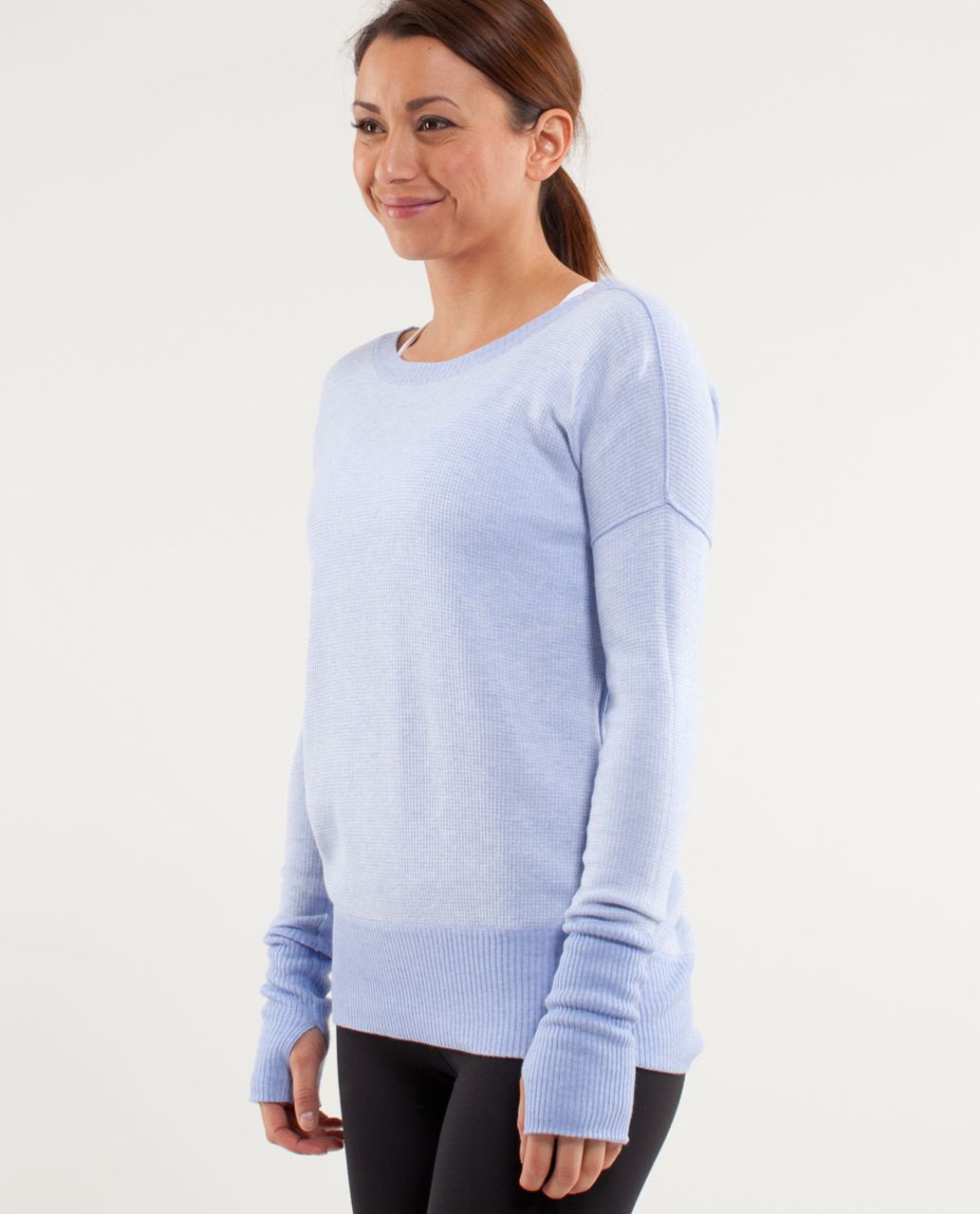 Lululemon Yin Me Pullover - Heathered Lavender Dusk /  White