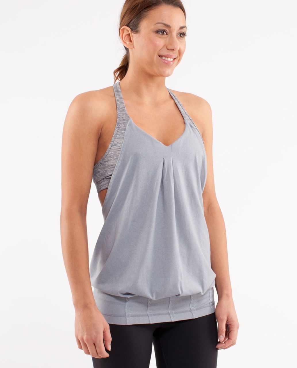 Lululemon Practice Freely Tank - Heathered Fossil /  Wee Are From Space White Combo