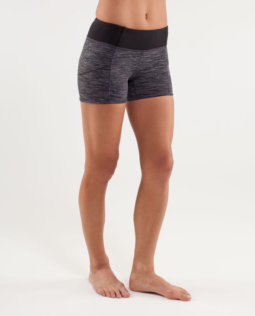 Lululemon Run:  Shorty Short - Wee Are From Space Black Combo /  Cut Out Lace Silicone Black