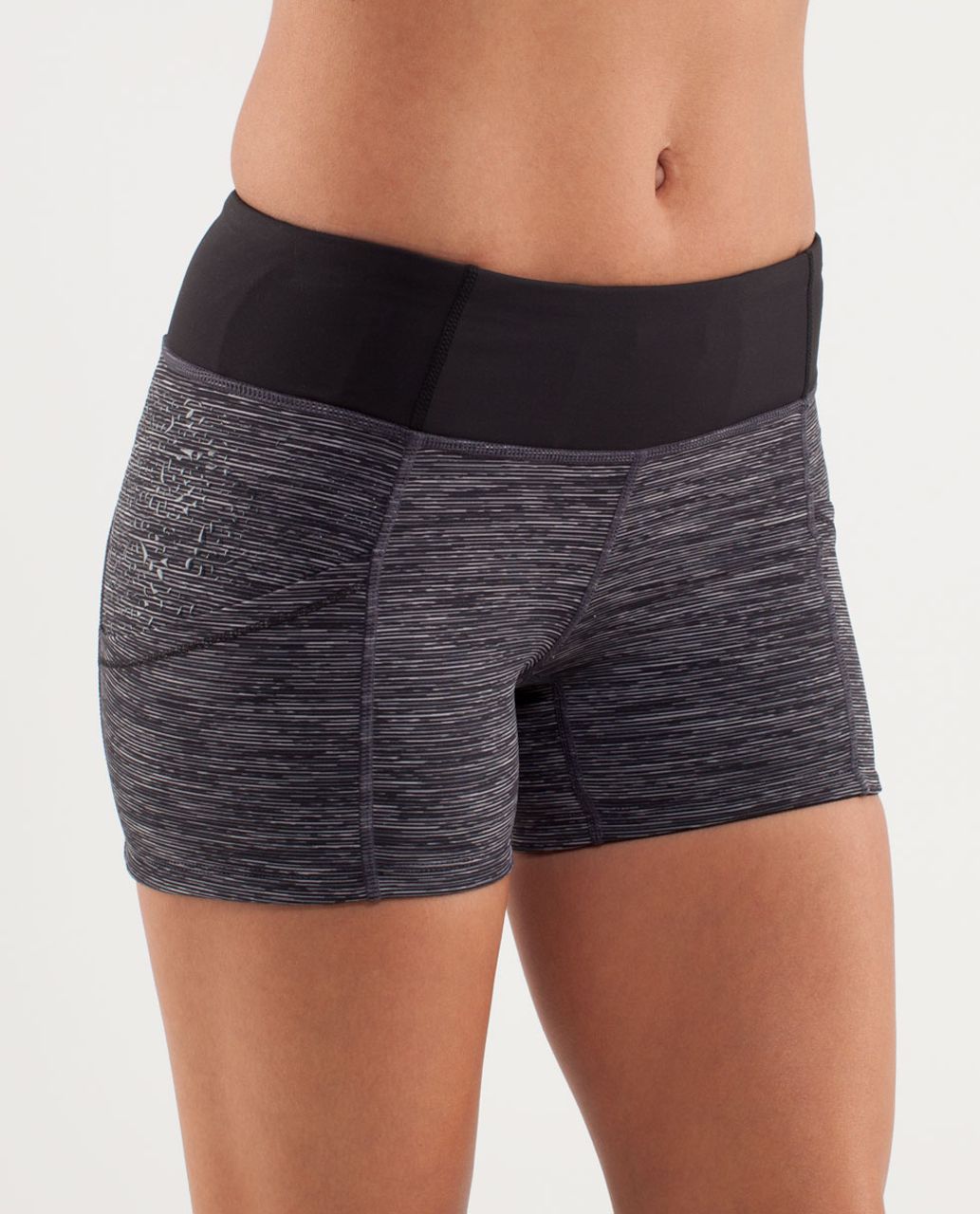 Lululemon Run:  Shorty Short - Wee Are From Space Black Combo /  Cut Out Lace Silicone Black