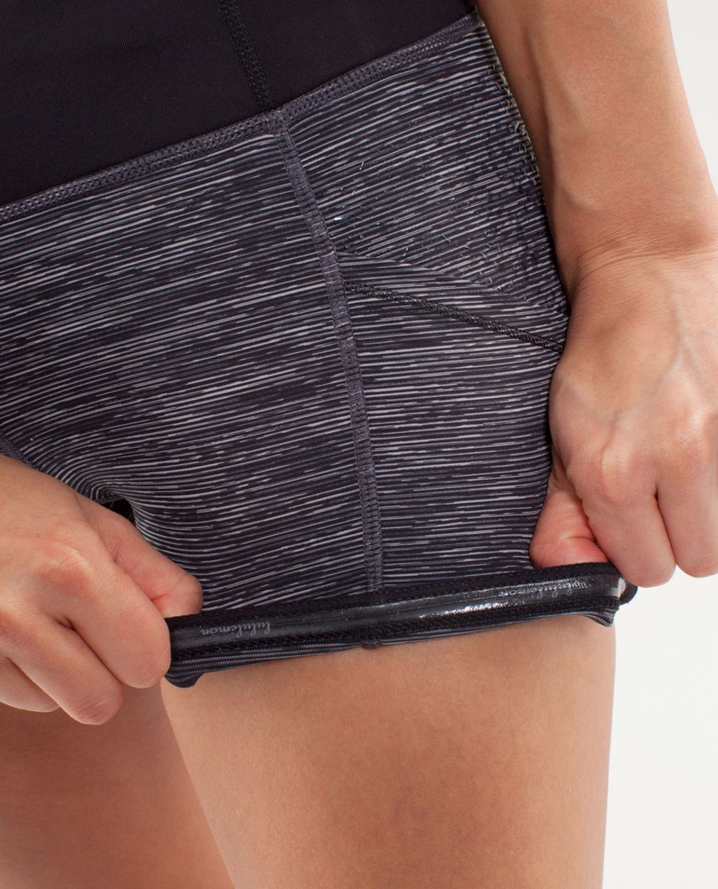 Lululemon Run:  Shorty Short - Wee Are From Space Black Combo /  Cut Out Lace Silicone Black