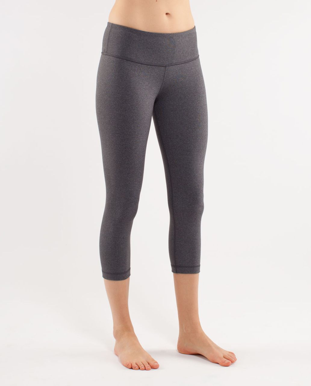 Lululemon Wunder Under Crop - Heathered Deep Coal