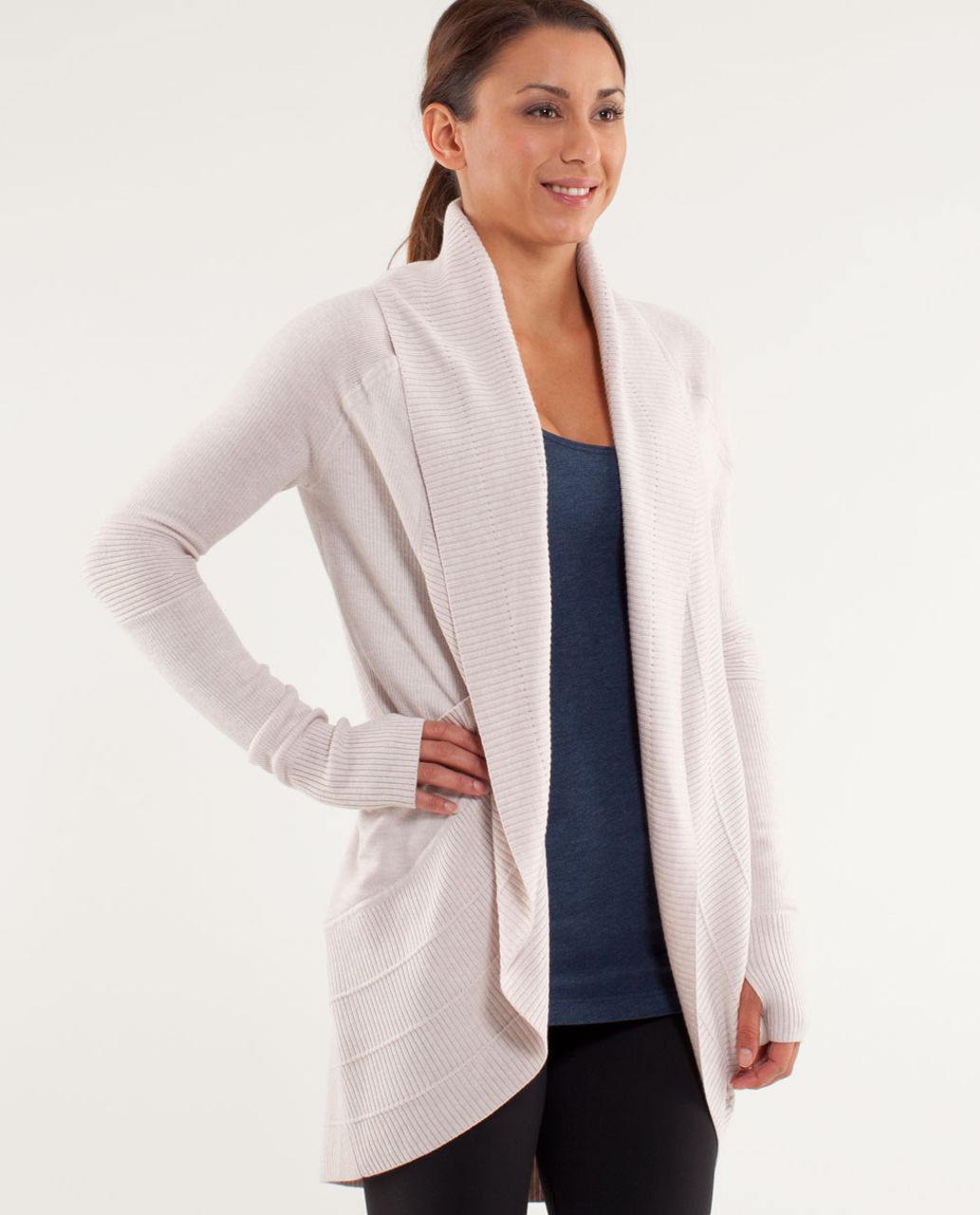 Lululemon Transformation Wrap - Heathered Dune /  White