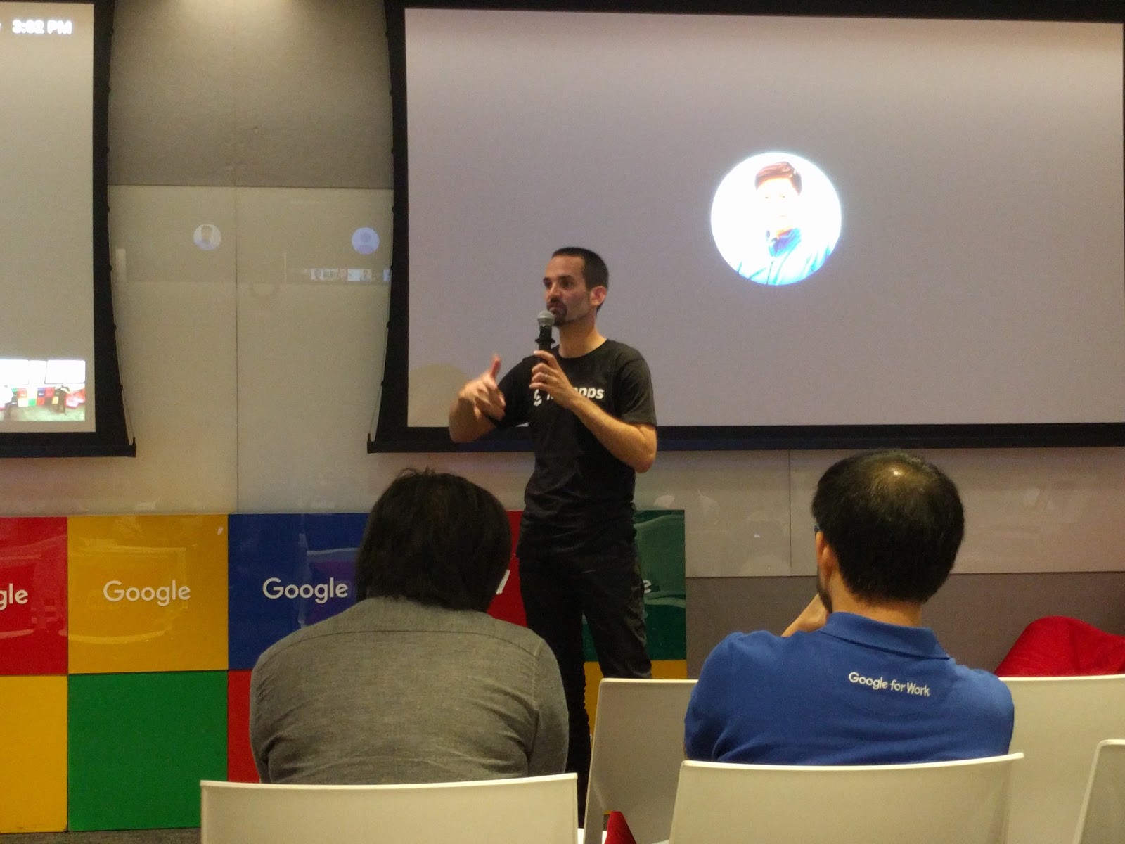 Josue on stage for Google