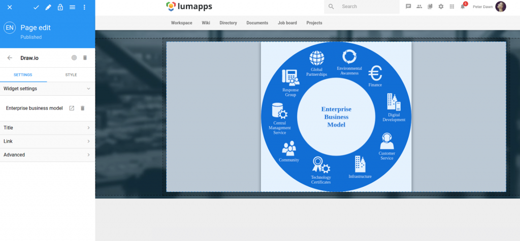 Display draw.io file in Lumapps page