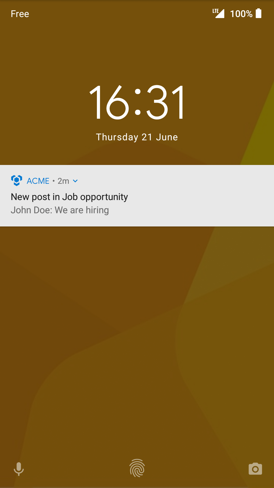 Notifications locked screen Android