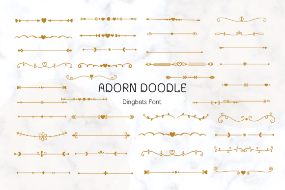 Preview of Adorn Doodle Font