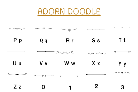Thumbnail 3 of Adorn Doodle Font