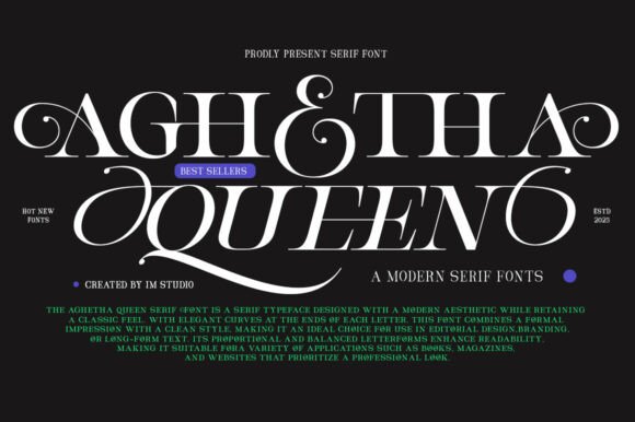 Preview of Aghetha Queen Font