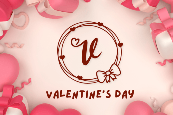 Thumbnail 2 of Amelitha Valentine Monogram Font