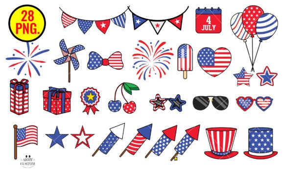 Thumbnail 3 of American 4th of July Bundle Font