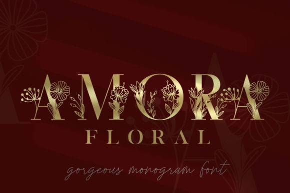 Preview of Amora Elegant Monogram Font