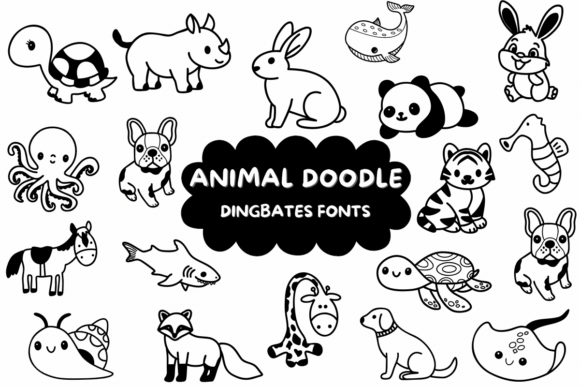 Preview of Animal Doodle Font