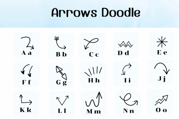 Thumbnail 2 of Arrows Doodle Font