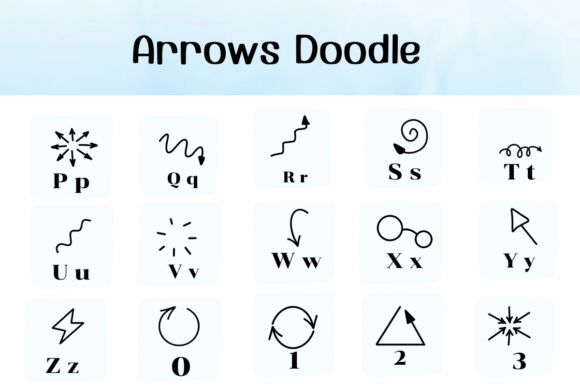 Thumbnail 3 of Arrows Doodle Font