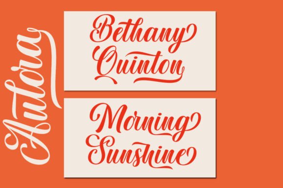 Thumbnail 2 of Aulora Script Font