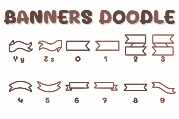 Thumbnail 4 of Banners Doodle Font