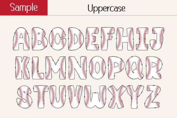 Thumbnail 2 of Baseball Alphabet Font