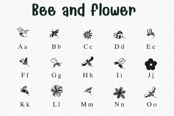Thumbnail 2 of Bee and Flower Font