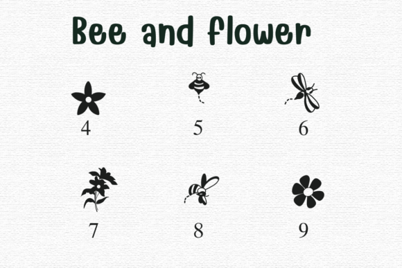 Thumbnail 4 of Bee and Flower Font
