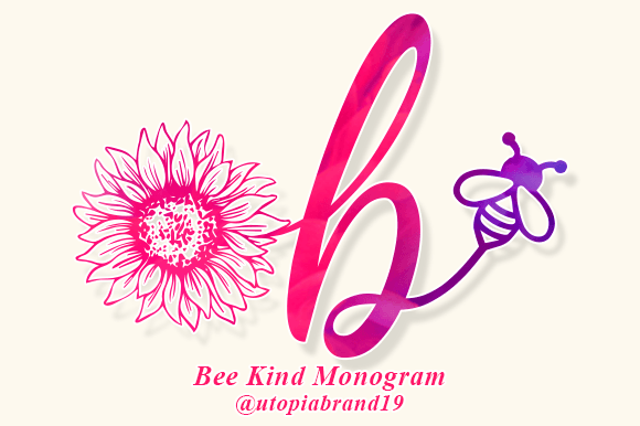 Preview of Bee Kind Monogram Font