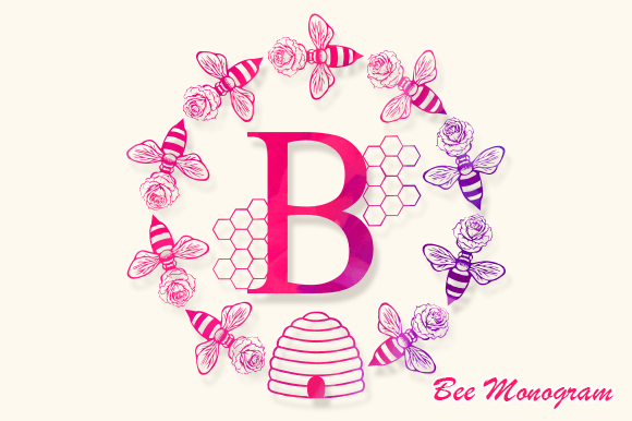 Preview of Bee Monogram Font