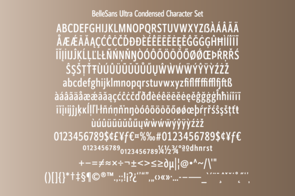 Thumbnail 4 of BelleSans Ultra Condensed Regular and Oblique Font