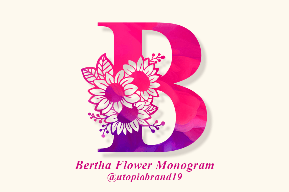 Preview of Bertha Flower Monogram Font