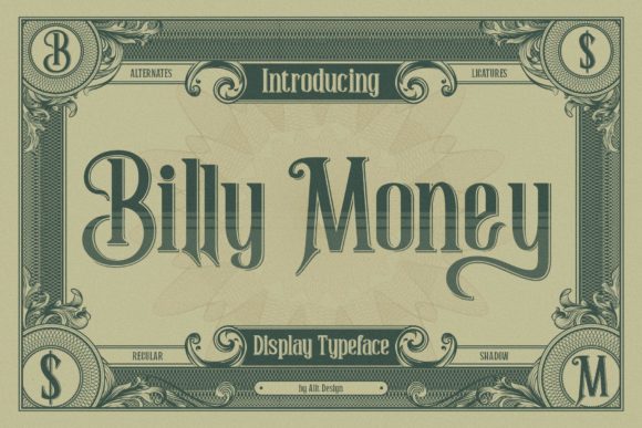 Preview of Billy Money Font