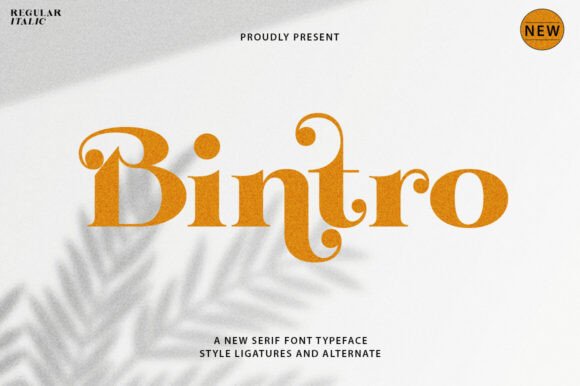 Preview of Bintro Font
