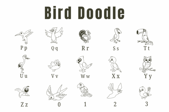 Thumbnail 3 of Bird Doodle Font