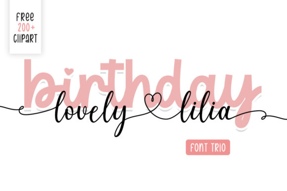 Preview of Birthday Lovely Lilia Font