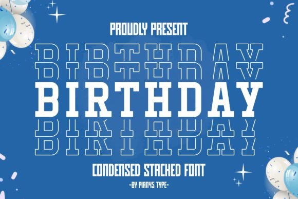 Main preview of Birthday Stacked Font