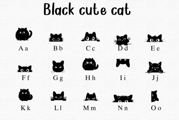 Thumbnail 2 of Black Cute Cat Font