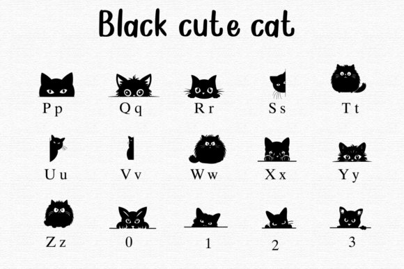 Thumbnail 3 of Black Cute Cat Font