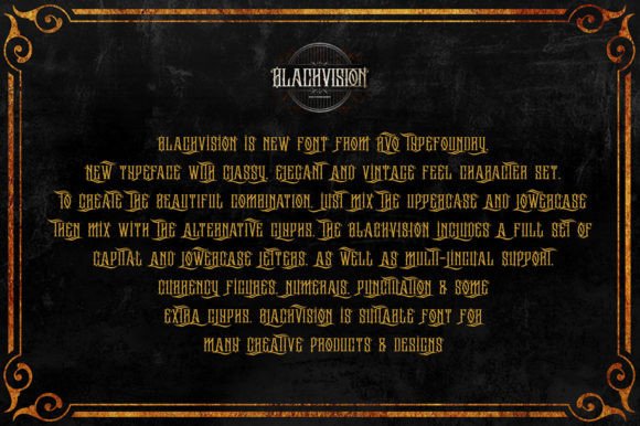 Thumbnail 3 of Black Vision Font
