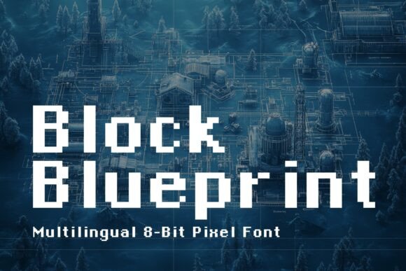 Preview of Block Blueprint Font