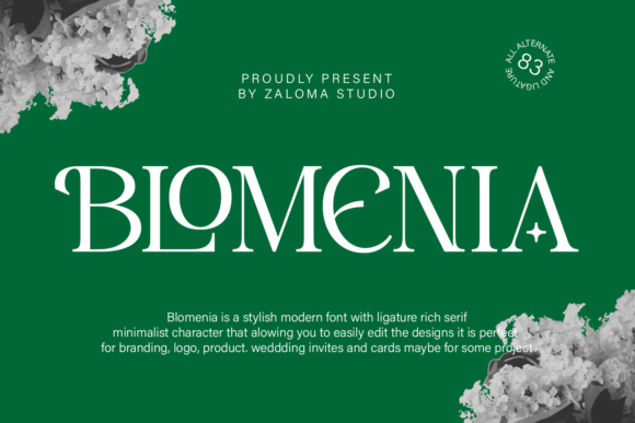 Preview of Blomenia Font