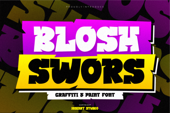 Preview of Blosh Swors Font