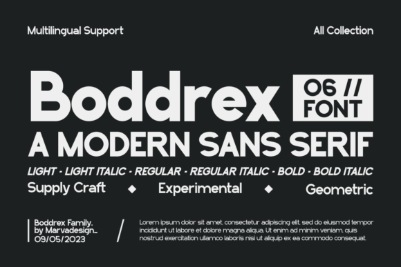 Preview of Boddrex Font
