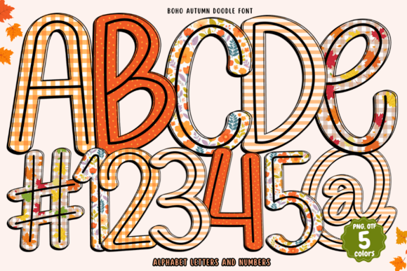 Preview of Boho Autumn Doodle Font
